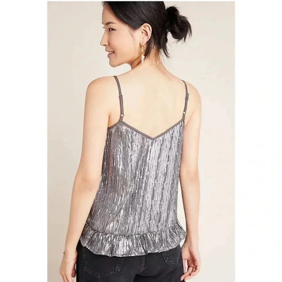 Anthropologie Amelie sequin ruffle crop top - Picture 3 of 4